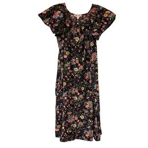 Vintage Models Coat Floral House Dress Snap Front Size Medium